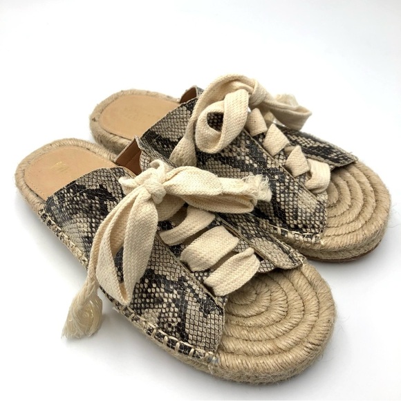 Mi.iM snake print lace up slide sandals size 8.5 - Picture 1 of 6